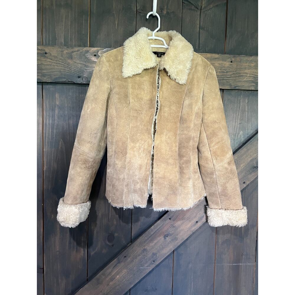 Vintage Express Leather Jacket Womens Size 11/12 Tan Camel Lined Coat